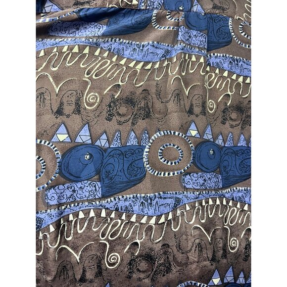 Gino Bessilini Mens Vintage Designer Button Up Silk Camp Shirt XL Pocket Relaxed - Picture 5 of 6